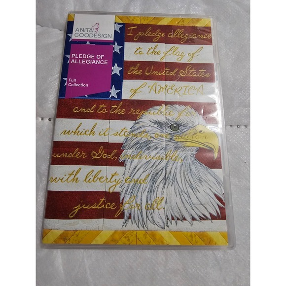 Anita Goodesign Pledge Allegiance Embroidery Designs CD Full Collection - Picture 1 of 4